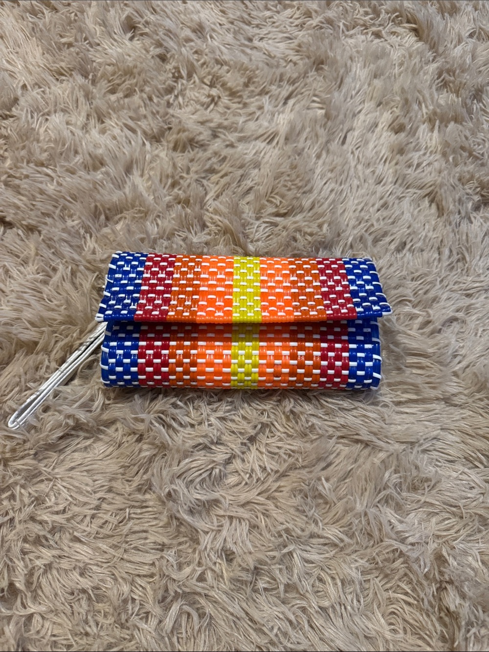 Colorblock Woven Clutch Wallet - Multicolor